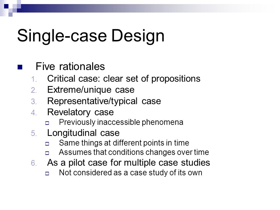 Holistic multiple case study design